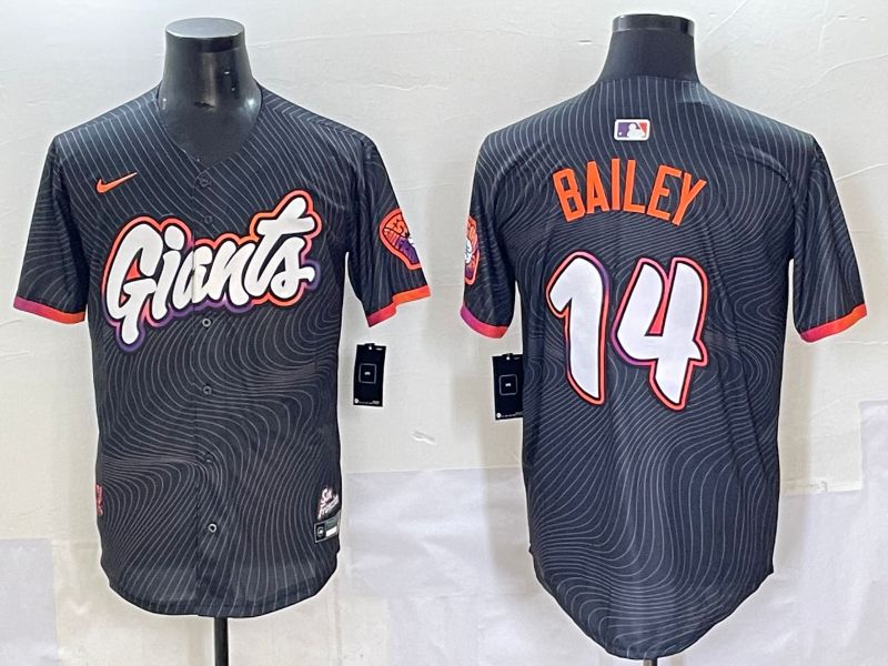 Men 2025 San Francisco Giants #14 Bailey Black Joint Name Nike MLB Jersey style 1